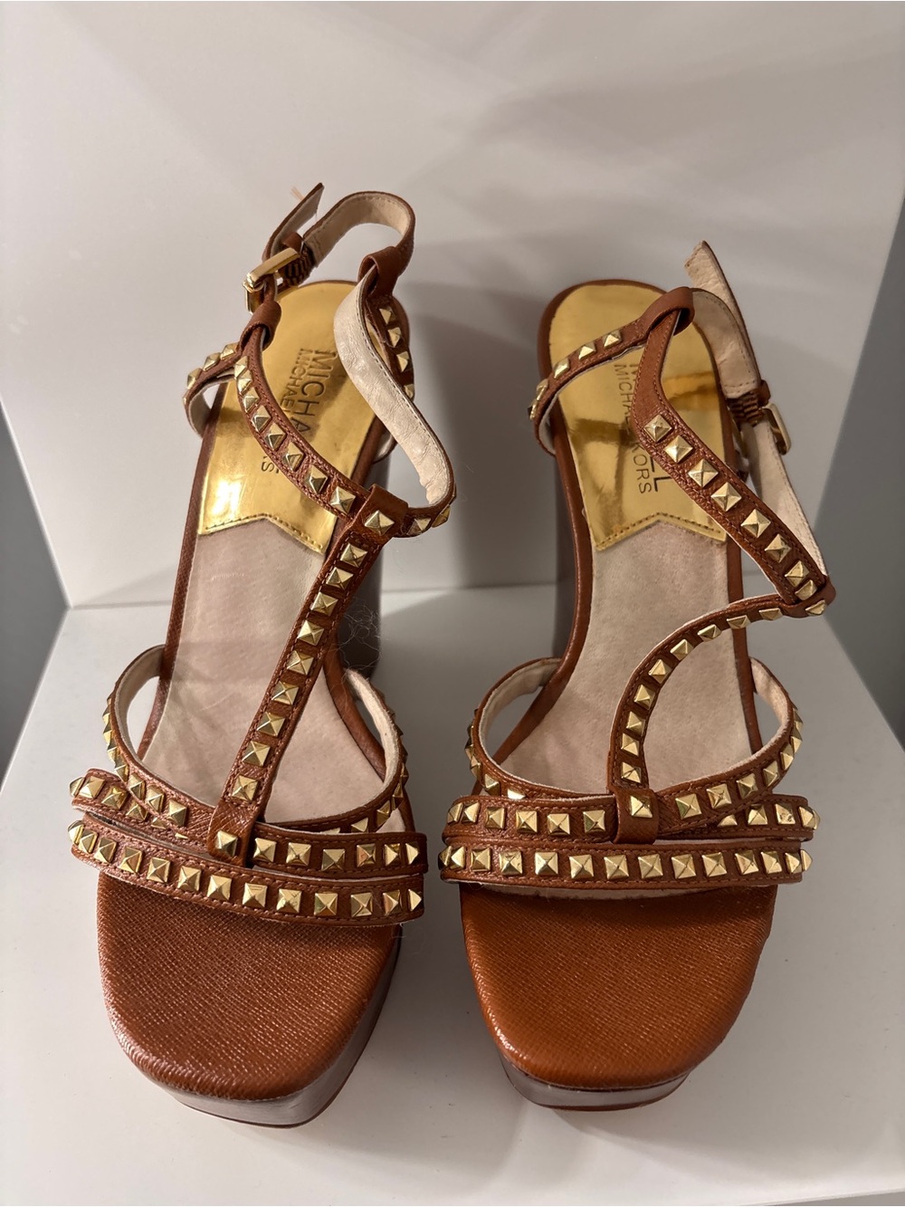 Michael Kors Alexi Leather
Studded Wedge Sandals